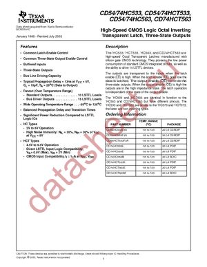 CD74HC563MG4 datasheet  